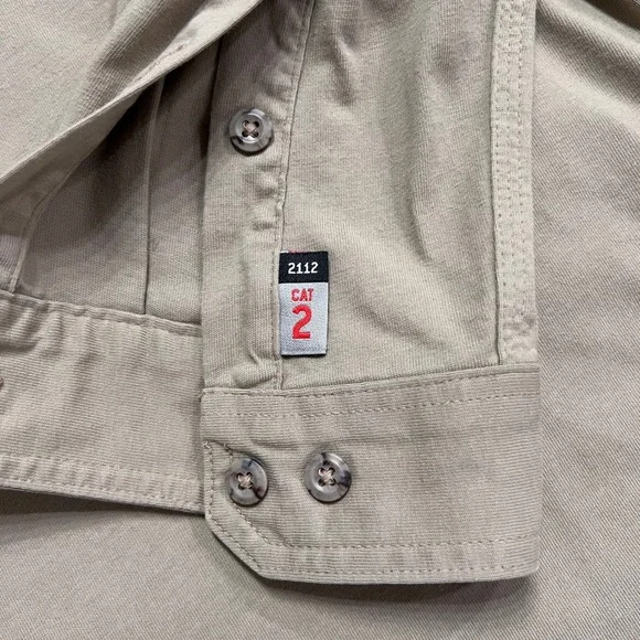 Carhartt Flame Resistant FR MasTec Work Shirt Long Sleeve Tan‎ Mens - Picture 13 of 16